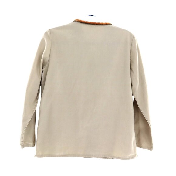 Vintage Shirt Women XL Tan Retro Eclectic Grandpa Retro Minimalist Work Wear 70s - Picture 2 of 7